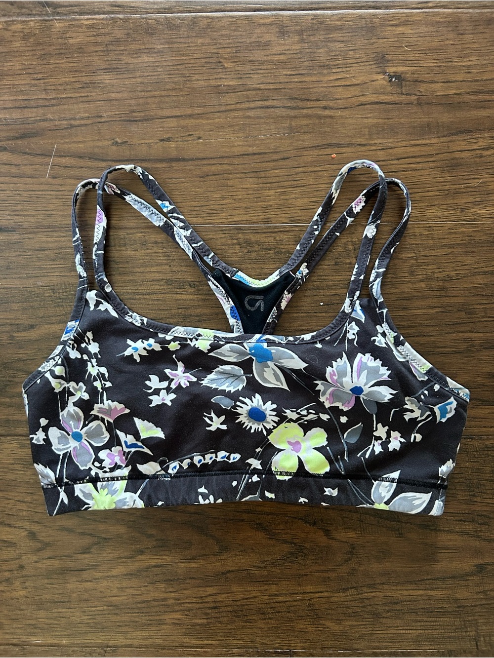 Floral Black & Colourful Sport Bra - Gap